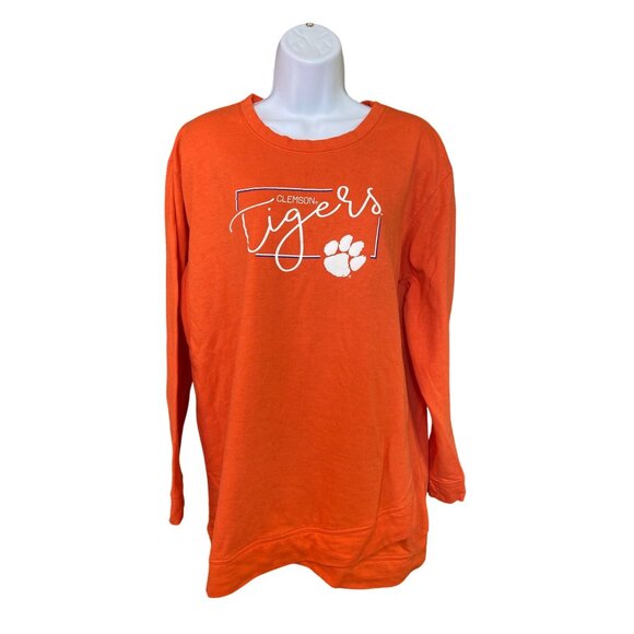 Clemson Tigers Orange TShirt L Long Sleeve College Football Team Spirit Pullover - Picture 2 of 8